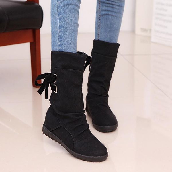 boots 35-43 large size shoes belt buckle inner heightening middle tube women with flat fashion bsg5, Black
boots 35-43 large size shoes belt buckle inner heightening middle tube women with flat fashion bsg5, Black