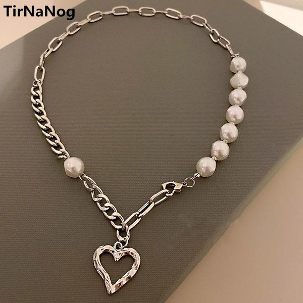 pendant necklaces personality fashion heart-shaped imitation pearl necklace splicing hip hop street snap wind collarbone chain jewelry gifts, Silver
pendant necklaces personality fashion heart-shaped imitation pearl necklace splicing hip hop street snap wind collarbone chain jewelry gifts, Silver