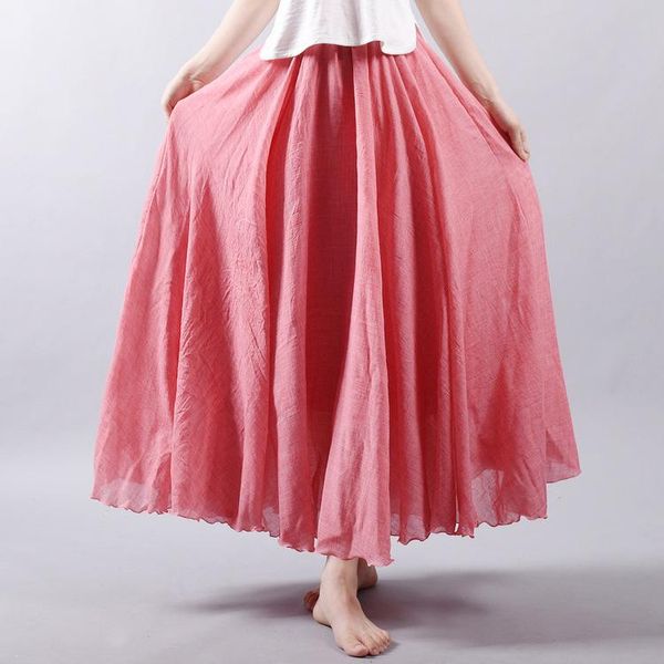 skirts women linen cotton long elastic waist pleated maxi beach boho vintage summer faldas saia, Black
skirts women linen cotton long elastic waist pleated maxi beach boho vintage summer faldas saia, Black