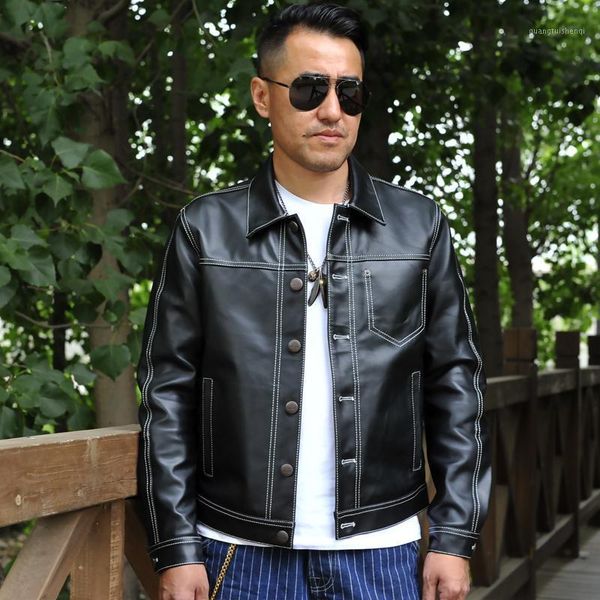men's leather & faux 2021 brown men casual style genuine jacket large size 3xl real natural baby cowhide spring slim fit short coat, Black
men's leather & faux 2021 brown men casual style genuine jacket large size 3xl real natural baby cowhide spring slim fit short coat, Black