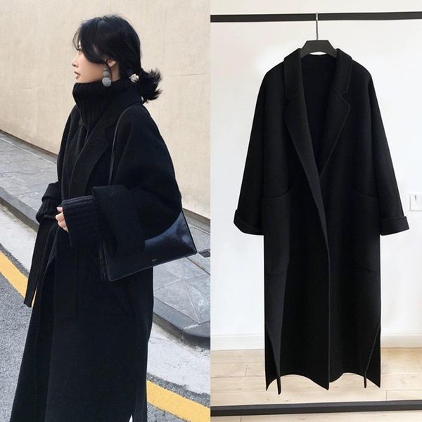 women's wool & blends south korea double-sided cashmere coat female long autumn/winter 2021 woolen cloth with black in winter
women's wool & blends south korea double-sided cashmere coat female long autumn/winter 2021 woolen cloth with black in winter