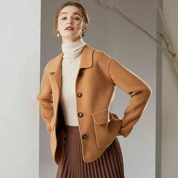 women's wool & blends dual-faced wool coat of medium length, autumn and winter, female cashmere coat, lanuda cloth, Black
women's wool & blends dual-faced wool coat of medium length, autumn and winter, female cashmere coat, lanuda cloth, Black