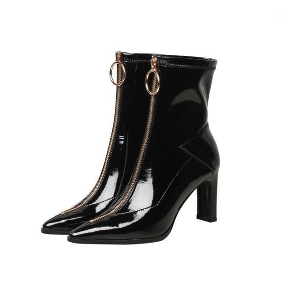 boots womens pointed toe ankle kitten high heel central zipper shoes genuine leather british style 20211, Black
boots womens pointed toe ankle kitten high heel central zipper shoes genuine leather british style 20211, Black