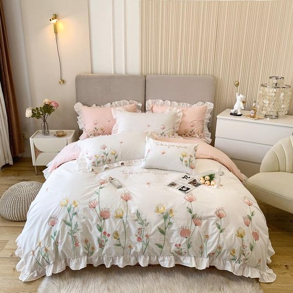 bedding sets natural healthy skin washed cotton princess set flowers embroidery ruffles duvet cover quilt bed linen pillowcases
bedding sets natural healthy skin washed cotton princess set flowers embroidery ruffles duvet cover quilt bed linen pillowcases