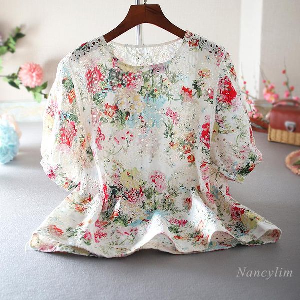 women's blouses & shirts summer floral lace blusas women loose short sleeve hollow out sweet pullover embroidered shirt ladies nancylim, White
women's blouses & shirts summer floral lace blusas women loose short sleeve hollow out sweet pullover embroidered shirt ladies nancylim, White
