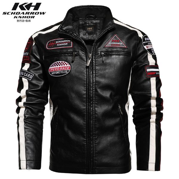 large men's pu jacket motorcycle racing suit fashionable leather coat with velvet thin label contrast, Black;brown
large men's pu jacket motorcycle racing suit fashionable leather coat with velvet thin label contrast, Black;brown