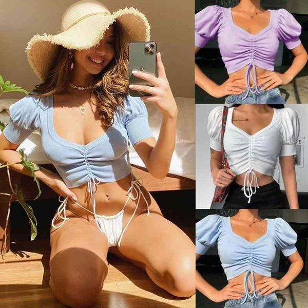 retro puff sleeve solid blouse shirts women summer short sleeve v neck crop casual elegant blouses female harajuku, White
retro puff sleeve solid blouse shirts women summer short sleeve v neck crop casual elegant blouses female harajuku, White