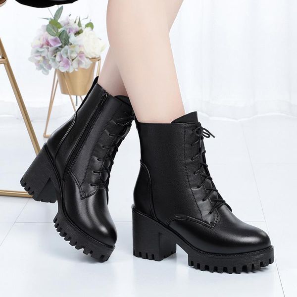 boots leather thick heel medium autumn and winter 2021 versatile soled handsome women's british, Black
boots leather thick heel medium autumn and winter 2021 versatile soled handsome women's british, Black