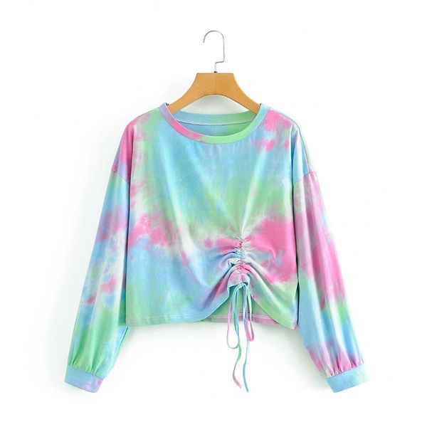women's hoodies & sweatshirts casual loose round neck drawstring pleated tie-dye print pullover 2021 fashion spring autumn female, Black
women's hoodies & sweatshirts casual loose round neck drawstring pleated tie-dye print pullover 2021 fashion spring autumn female, Black