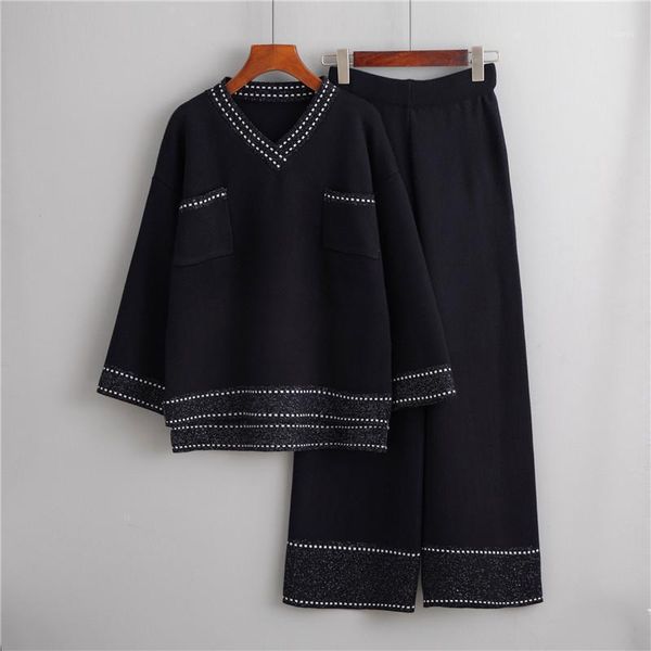 female leisure wide-legged pants suit winter western style fashion sweater loose web celebrity two-piece outfit, White
female leisure wide-legged pants suit winter western style fashion sweater loose web celebrity two-piece outfit, White