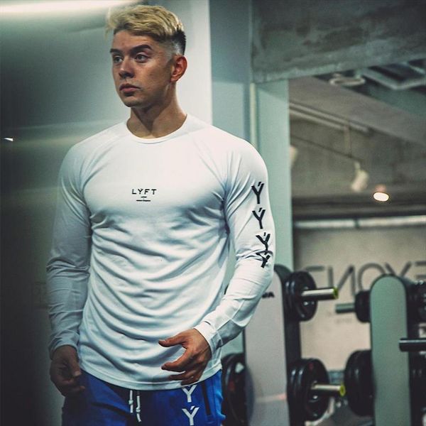 lyft running bodybuilding sport mens t shirt long sleeve compression gym fitness tight rashgard, White;black
lyft running bodybuilding sport mens t shirt long sleeve compression gym fitness tight rashgard, White;black