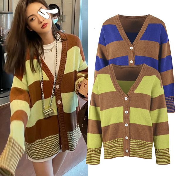 women's sweaters wool sweater cardigans take off in v mesh vintage striped loose streetwear casual fashion outwear harajuku korean clo, White;black
women's sweaters wool sweater cardigans take off in v mesh vintage striped loose streetwear casual fashion outwear harajuku korean clo, White;black