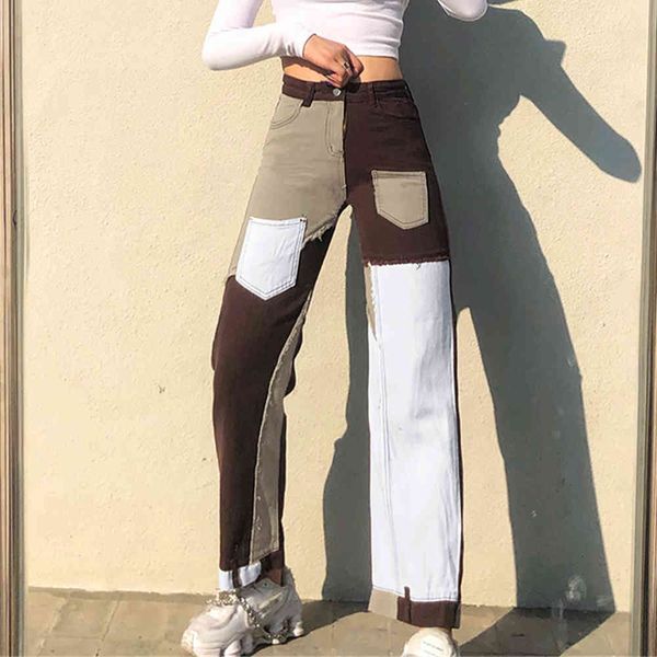 jean patchwork high waist straight leg jeans with pockets women streetwear color block lady 2021 bottoms casual denim pants, Blue
jean patchwork high waist straight leg jeans with pockets women streetwear color block lady 2021 bottoms casual denim pants, Blue