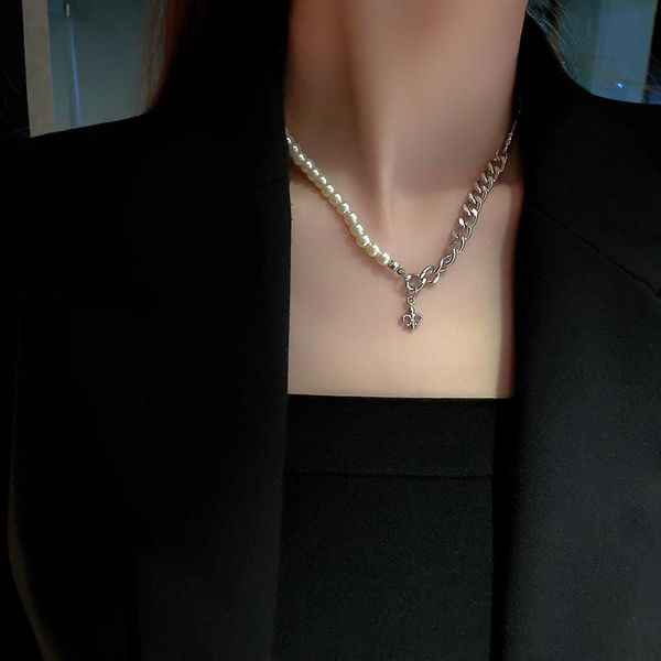 chains pearl metallic chain stitching necklace 2021 female hip-hop fashion cool clavicle with accessories, Silver
chains pearl metallic chain stitching necklace 2021 female hip-hop fashion cool clavicle with accessories, Silver