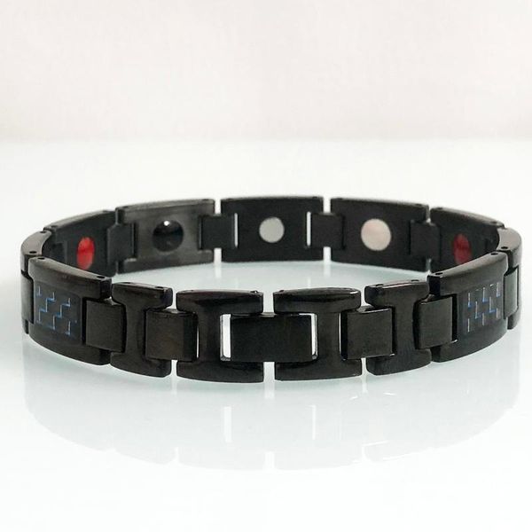 link, chain blue carbon fiber men's bracelet elegant germanium magnetic hand for women stainless steel armband male jewelry homme gift, Black
link, chain blue carbon fiber men's bracelet elegant germanium magnetic hand for women stainless steel armband male jewelry homme gift, Black