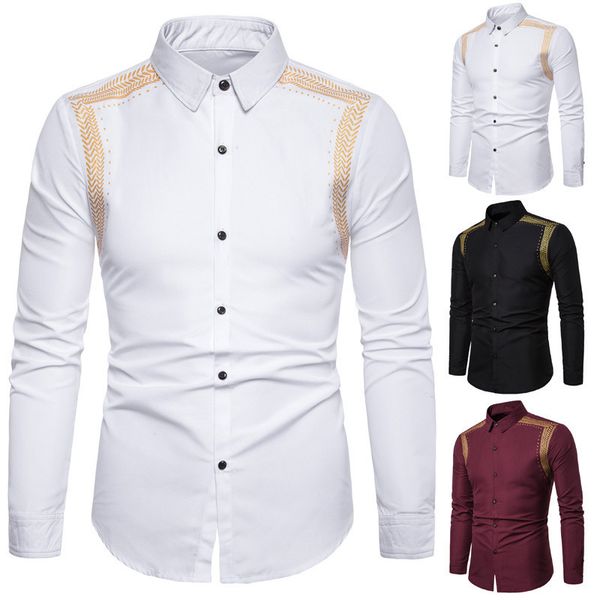 Men's long turn down collar shirt with ear impression wheat suit single tops, White;black
Men's long turn down collar shirt with ear impression wheat suit single tops, White;black