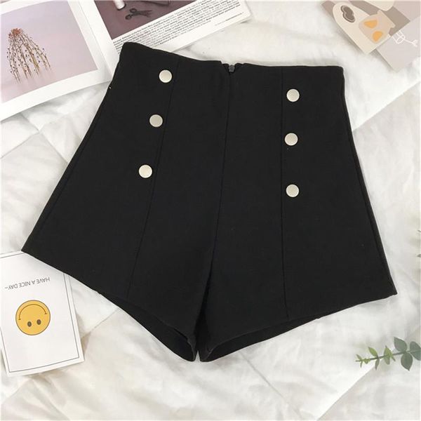 women's shorts polyster a line wide leg 2021 autumn and winter korean double-breasted high waist casual loose boots trousers, White;black
women's shorts polyster a line wide leg 2021 autumn and winter korean double-breasted high waist casual loose boots trousers, White;black