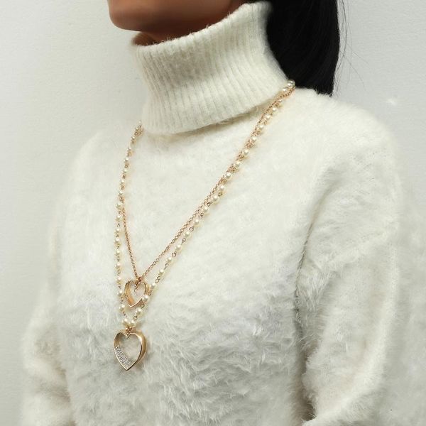 pendant necklaces fashion simulated pearl crystal chokers necklace for women bohemian long statement chain woman gift, Silver
pendant necklaces fashion simulated pearl crystal chokers necklace for women bohemian long statement chain woman gift, Silver