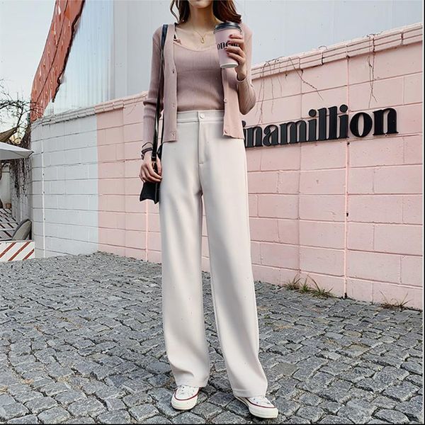 ol womens pants style wide leg women solid high waist elegant office work wear trousers female pantalon femme, Black;white
ol womens pants style wide leg women solid high waist elegant office work wear trousers female pantalon femme, Black;white