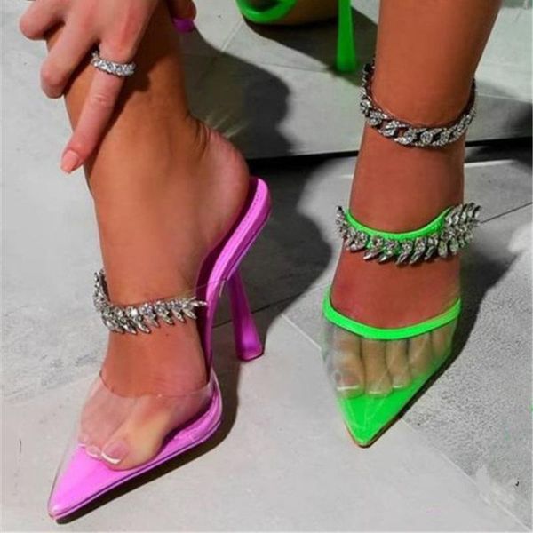 summer women slippers pointed luxury rhinestones mule 10cm high heels green purple sandals slides party dress shoes, Black
summer women slippers pointed luxury rhinestones mule 10cm high heels green purple sandals slides party dress shoes, Black
