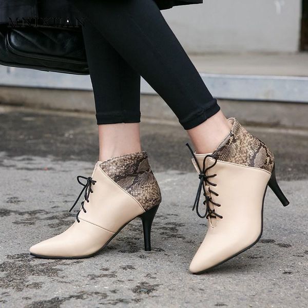 boots mnixuan 2021 women shoes high heel ankle snake print ladies booties pointed toe lace up office big size 10, Black
boots mnixuan 2021 women shoes high heel ankle snake print ladies booties pointed toe lace up office big size 10, Black