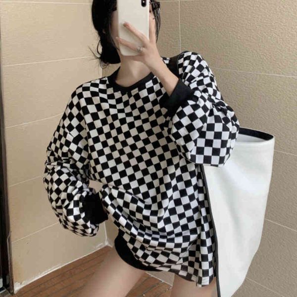 women's hoodies & sweatshirts outono nova hong kong estilo xadrez placa de verificação moletom moda feminina casual solto o-pescoço man, Black
women's hoodies & sweatshirts outono nova hong kong estilo xadrez placa de verificação moletom moda feminina casual solto o-pescoço man, Black