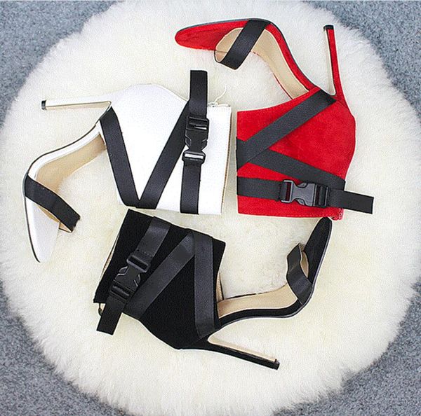 high-heeled sandals, Black