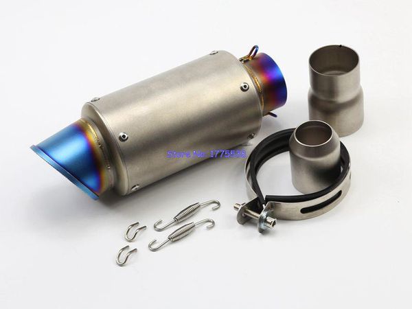 motorcycle exhaust system blue burnt inlet 61mm imitation titanium muffler pipe carbon with to 51mm convertor accessories
motorcycle exhaust system blue burnt inlet 61mm imitation titanium muffler pipe carbon with to 51mm convertor accessories