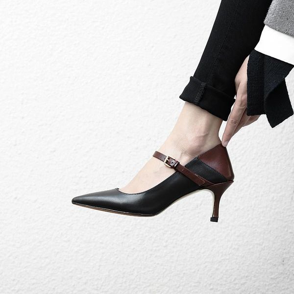 dress shoes selling high heels women's pointed toe pumps genuine leather fashion zapatos de mujer, Black
dress shoes selling high heels women's pointed toe pumps genuine leather fashion zapatos de mujer, Black
