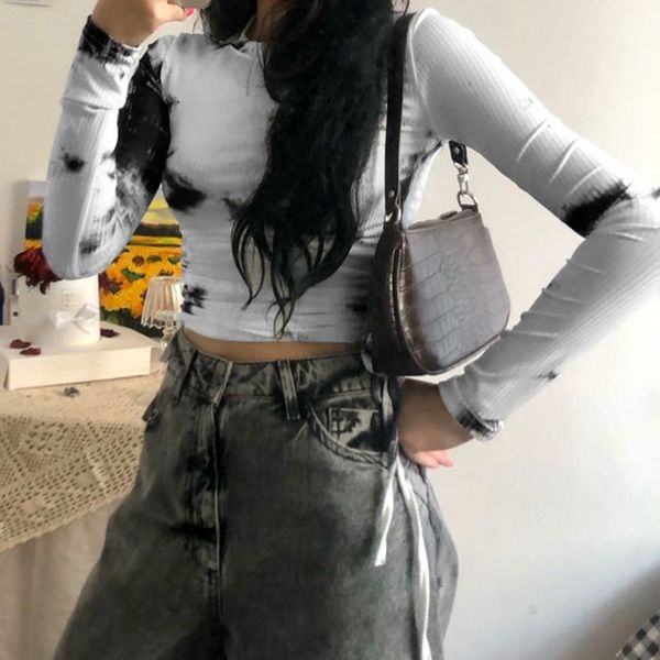 women's sweaters european and american fashion casual black white tie-dyed round collar long sleeve tight short t shirt l42y, White;black
women's sweaters european and american fashion casual black white tie-dyed round collar long sleeve tight short t shirt l42y, White;black