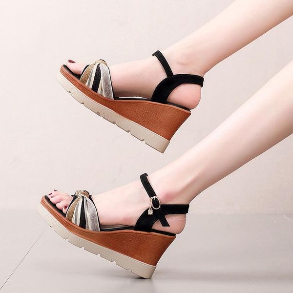 size plus 35-40 platform wedges sandals women shoes summer 2021 high heels ladies elegant office beach, Black
size plus 35-40 platform wedges sandals women shoes summer 2021 high heels ladies elegant office beach, Black
