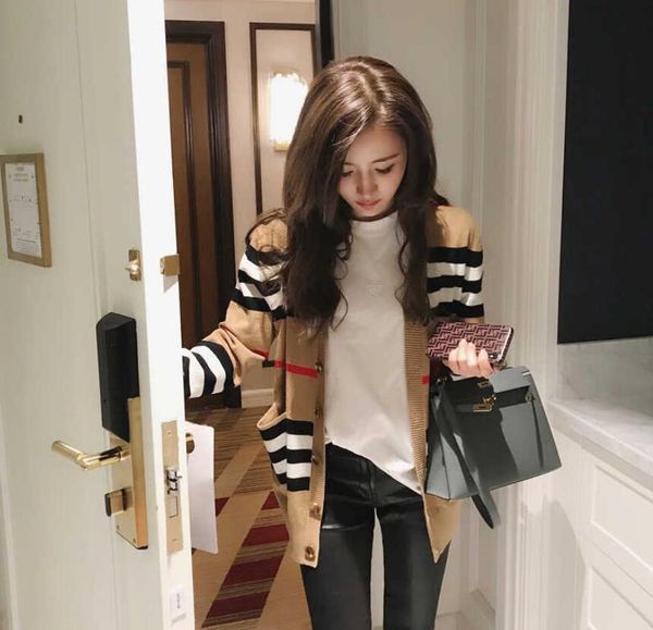 women's sweater women's jacket cashmere cardigan mid-length knitted jacket v-neck loose striped sweater thin ladies trench coat, White;black
women's sweater women's jacket cashmere cardigan mid-length knitted jacket v-neck loose striped sweater thin ladies trench coat, White;black