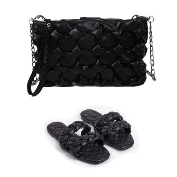 slippers fashion flats soft and weave bags explosion flip flops open toes slides luxury sandals with purses sets women shoes, Black
slippers fashion flats soft and weave bags explosion flip flops open toes slides luxury sandals with purses sets women shoes, Black