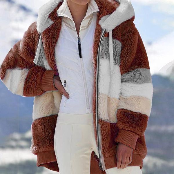 women's jackets fashion women winter jacket faux fur hooded loose long-sleeve patchwork zipper plush coat ladies parka #40, Black;brown
women's jackets fashion women winter jacket faux fur hooded loose long-sleeve patchwork zipper plush coat ladies parka #40, Black;brown