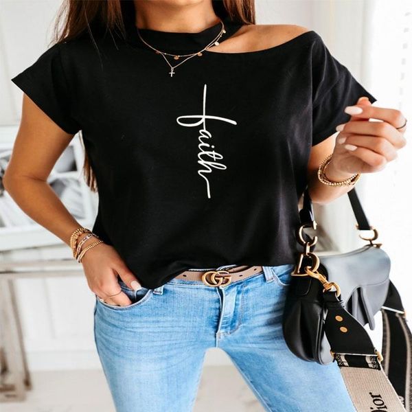 faith cross print short womens t shirt cotton hipster funny casual girl one shoulder tee 3 color drop ship, White
faith cross print short womens t shirt cotton hipster funny casual girl one shoulder tee 3 color drop ship, White