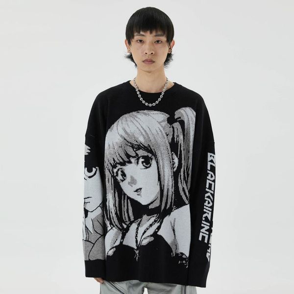 men's sweaters mens hip hop streetwear harajuku sweater vintage retro japanese style anime girl knitted 2021 autumn cotton pullover, White;black
men's sweaters mens hip hop streetwear harajuku sweater vintage retro japanese style anime girl knitted 2021 autumn cotton pullover, White;black