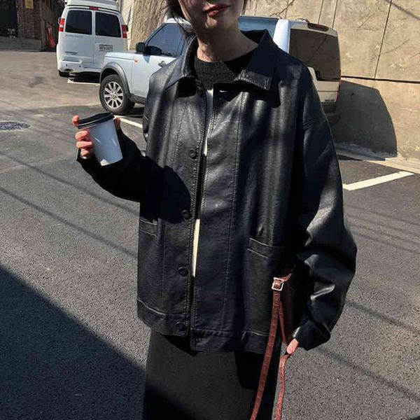 winter black leather jacket women korean thin loose moto female spring fashion streetwear lady outerwear biker coats, Black;brown
winter black leather jacket women korean thin loose moto female spring fashion streetwear lady outerwear biker coats, Black;brown