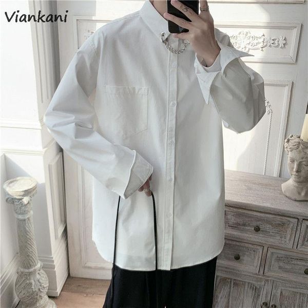 men's casual shirts shirt autumn fashion society blouse male korean solid color business streetwear loose long sleeve, White;black
men's casual shirts shirt autumn fashion society blouse male korean solid color business streetwear loose long sleeve, White;black