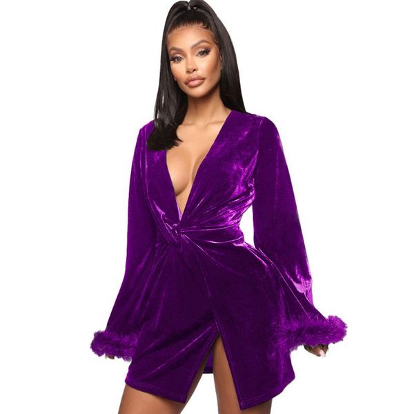 casual dresses deep v neck velvet winter dress women long sleeve feather draped wrap female elegant evening party mini vestido, Black;gray
casual dresses deep v neck velvet winter dress women long sleeve feather draped wrap female elegant evening party mini vestido, Black;gray