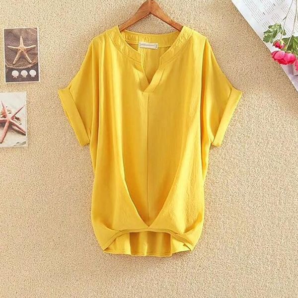 women's blouses & shirts pure color womens blouse temperament v-neck loose and thin cotton linen shirt blusas mujer de moda 2021 summer, White
women's blouses & shirts pure color womens blouse temperament v-neck loose and thin cotton linen shirt blusas mujer de moda 2021 summer, White