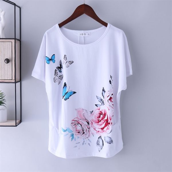 t-shirt women's summer cotton loose short-sleeve tees female white printing basic large size bat sleeve 4xl 210708
t-shirt women's summer cotton loose short-sleeve tees female white printing basic large size bat sleeve 4xl 210708