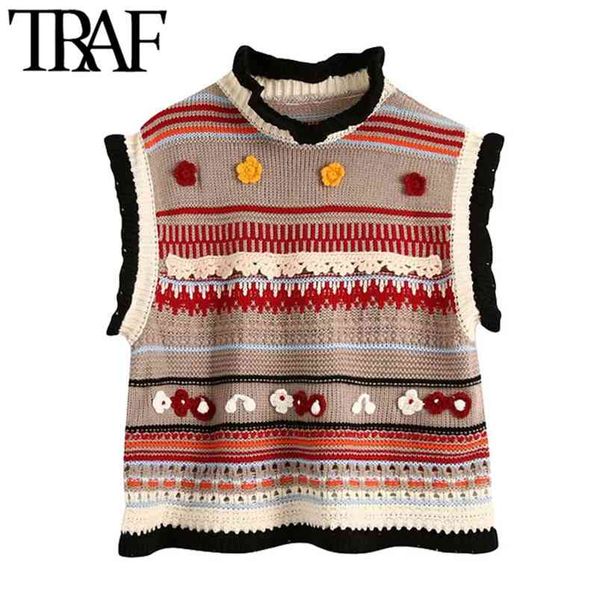 women fashion flower-shaped texture knitted vest sweater vintage o neck sleeveless female waistcoat chic 210507, White
women fashion flower-shaped texture knitted vest sweater vintage o neck sleeveless female waistcoat chic 210507, White