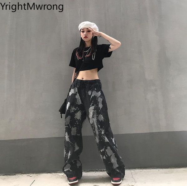 women's jeans drawstring high waist boyfriend streetwear women harajuku tie dye contrast fashion loose straight denim pant long baggy, Blue
women's jeans drawstring high waist boyfriend streetwear women harajuku tie dye contrast fashion loose straight denim pant long baggy, Blue