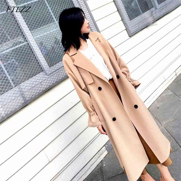 autumn women long trench coat casual double breasted with belt khaki outwear fashion windproof coats 210430, Tan;black
autumn women long trench coat casual double breasted with belt khaki outwear fashion windproof coats 210430, Tan;black