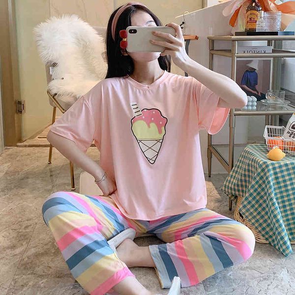 women's sleepwear sets for women lovely pattern pajamas set thin cotton short sleeve pant home wear lazy style lady underwear pijamas r, Black;red
women's sleepwear sets for women lovely pattern pajamas set thin cotton short sleeve pant home wear lazy style lady underwear pijamas r, Black;red