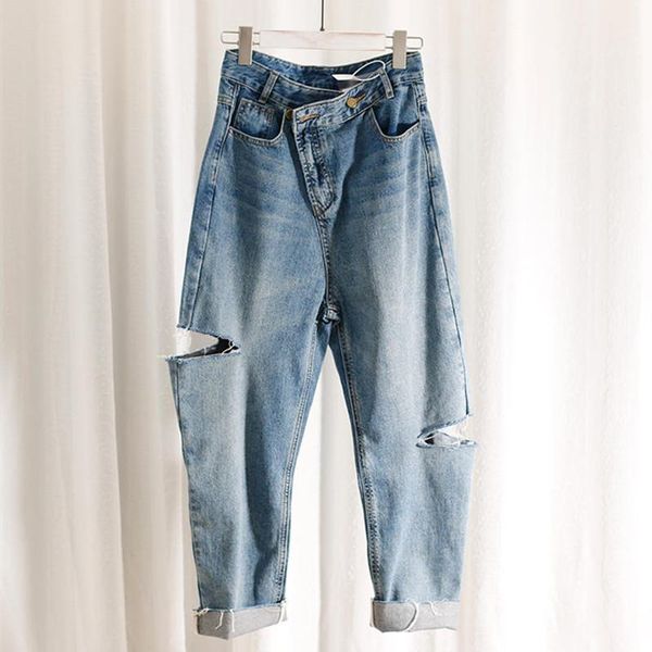women's jeans vintage ripped for women clothes casual irregular straight denim trousers loose streetwear high waisted female q4749, Blue
women's jeans vintage ripped for women clothes casual irregular straight denim trousers loose streetwear high waisted female q4749, Blue