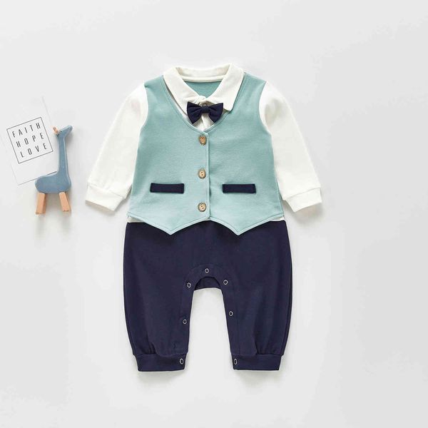 new spring newborn baby boys gentleman style cotton long sleeve romper soft clothing for newborn baby bebe bow collar bodysuit 210413, Blue
new spring newborn baby boys gentleman style cotton long sleeve romper soft clothing for newborn baby bebe bow collar bodysuit 210413, Blue