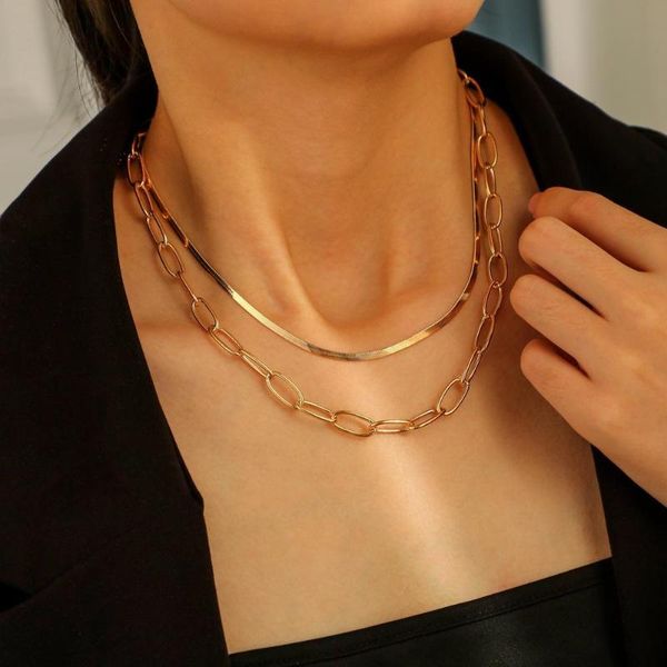 chains 2 pcs/set women necklace alloy simple style double-layer clavicle chain, Silver
chains 2 pcs/set women necklace alloy simple style double-layer clavicle chain, Silver
