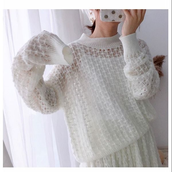 sweater suit dress white kawaii loose openwork knitted two-piece knitted female working ladies pullover sweater skirt, Gray
sweater suit dress white kawaii loose openwork knitted two-piece knitted female working ladies pullover sweater skirt, Gray