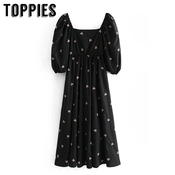 ies new black dress for women embroidery square collar ling dresses flowers vestido 210412, Black;gray
ies new black dress for women embroidery square collar ling dresses flowers vestido 210412, Black;gray